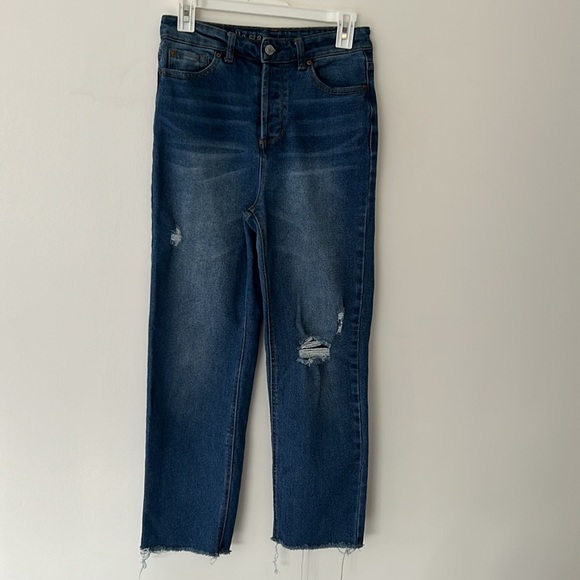 Vanilla Star Denim - Vanilla Star Real Cheeky Distressed High Rise Medium Wash Jeans Juniors Size 9